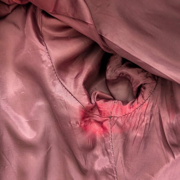 Wool long winter coat in purple, blue, and navy -- medium - Picture 12 of 13